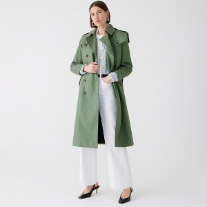 Abrigos J.Crew Double-breasted trench Mujer Verde España | TIFEPG712