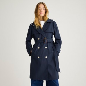 Abrigos J.Crew New Icon trench Mujer Azul Marino España | MGRKPW147