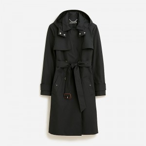 Abrigos J.Crew New Icon trench Mujer Negras España | JLEYNK135
