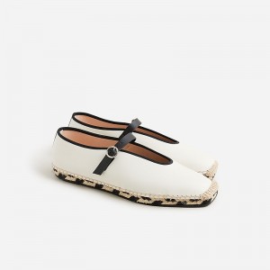 Alpargatas J.Crew Made-in-Spain Mary Jane Mujer Ivory España | KVJZRC249