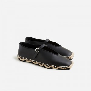 Alpargatas J.Crew Made-in-Spain Mary Jane Mujer Negras España | DLKRFQ196