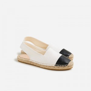 Alpargatas J.Crew Made-in-Spain cap toe slingback Mujer Ivory España | HQAMUG465