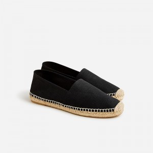 Alpargatas J.Crew Made-in-Spain flats Mujer Negras España | LRFYJK651