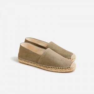 Alpargatas J.Crew Made-in-Spain flats Mujer Verde Oliva España | WDLINK280