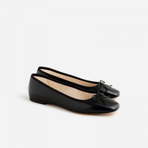 Bailarinas J.Crew Quinn square-toe Mujer Negras España | GKCXWU937