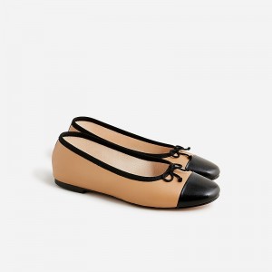 Bailarinas J.Crew Zoe cap toe Mujer Camel España | GFKRBI487