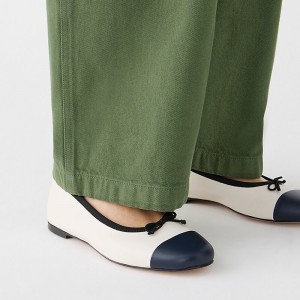 Bailarinas J.Crew Zoe cap toe Mujer Ivory España | HIFVZD827