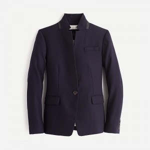 Blazers J.Crew Regent wool flannel Mujer Azul Marino España | UZOKGN385