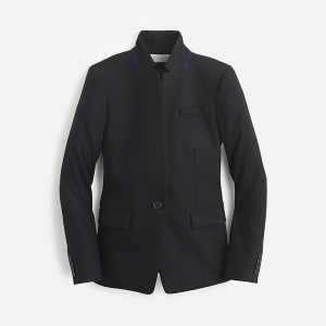 Blazers J.Crew Regent wool flannel Mujer Negras España | NIUMFO483
