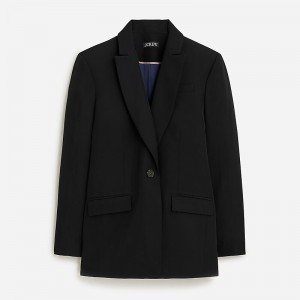 Blazers J.Crew Tuxedo drapey viscose Mujer Negras España | UNMEBJ954