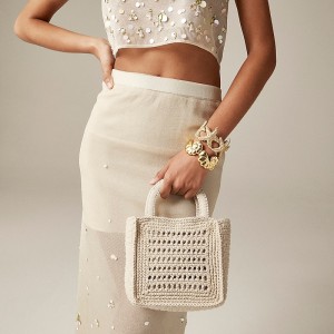 Bolsas J.Crew Crochet top-handle Mujer Natural España | FHZTOW570