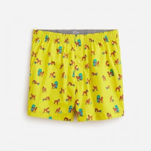 Boxer J.Crew Printed Hombre Amarillo España | HMJTUZ792