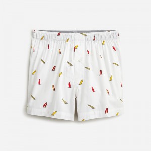 Boxer J.Crew Printed Hombre Blancas España | ORTBGW980