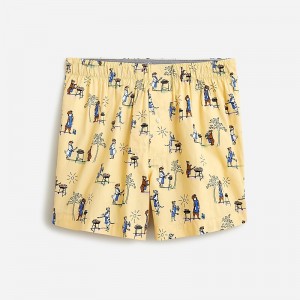 Boxer J.Crew Printed Hombre Grillmaster Pup Pale Ye España | CLBIVP954