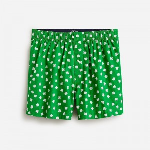 Boxer J.Crew Printed Hombre Verde España | FBKMTO180