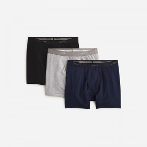 Bragas J.Crew Stretch 4'' three-pack Hombre Negras Azul Marino España | DOXACY083