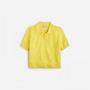 Camisa Polo J.Crew Cashmere cropped sweater Mujer Neon Dandelion España | THULSV847