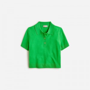Camisa Polo J.Crew Cashmere cropped sweater Mujer Vintage Lime España | ZVTECP427