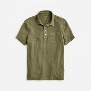 Camisa Polo J.Crew Hemp-organic cotton blend Hombre Verde España | YURNDB513