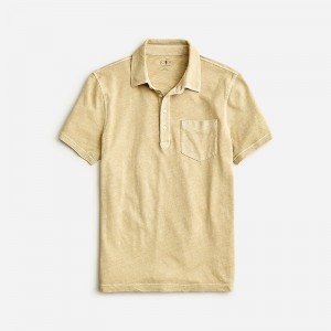 Camisa Polo J.Crew Hemp-organic cotton blend Hombre Kaki España | GQRDXZ015