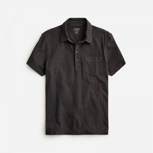 Camisa Polo J.Crew Hemp-organic cotton blend Hombre Negras España | GQDUWB768
