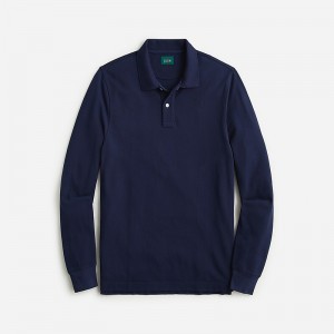 Camisa Polo J.Crew Long-sleeve classic piqué Hombre Azul Marino España | NTQHIP675