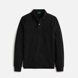 Camisa Polo J.Crew Long-sleeve classic piqué Hombre Negras España | IPMCDF816