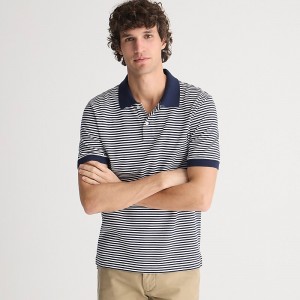 Camisa Polo J.Crew Piqué Hombre Azul Marino Blancas España | VFHQWN621