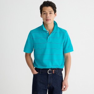Camisa Polo J.Crew Piqué Hombre Turquesa Azules España | GZJDQX785