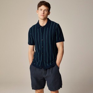 Camisa Polo J.Crew Short-sleeve cashmere cardigan sweater Hombre Azul Marino España | JANDZY859