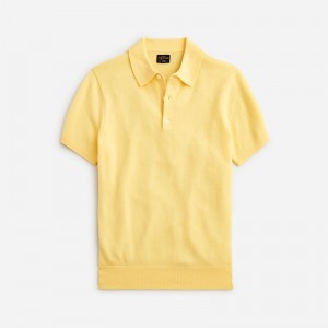 Camisa Polo J.Crew Short-sleeve cashmere sweater Hombre Amarillo España | IEJVDP745