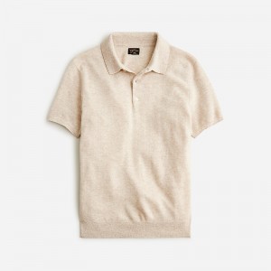 Camisa Polo J.Crew Short-sleeve cashmere sweater Hombre Hthr Birch España | PZQWFA126