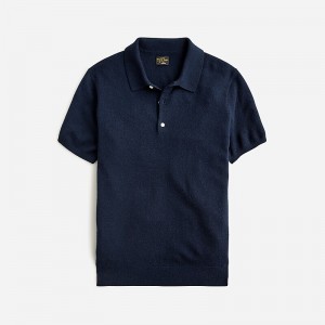 Camisa Polo J.Crew Short-sleeve cashmere sweater Hombre Azul Marino España | MQPJNG102