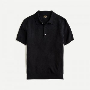 Camisa Polo J.Crew Short-sleeve cashmere sweater Hombre Negras España | VFASUC345