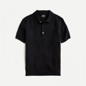 Camisa Polo J.Crew Short-sleeve cashmere sweater Hombre Negras España | ADFWOS298