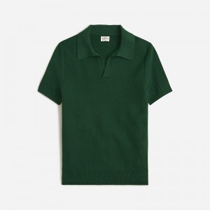 Camisa Polo J.Crew Short-sleeve cotton mesh-stitch johnny-collar sweater Hombre Garland España | ZPRFUD085