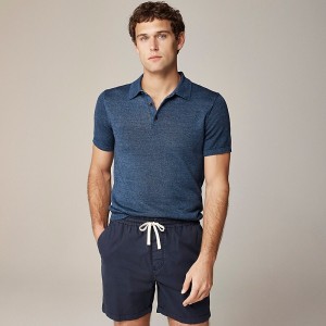 Camisa Polo J.Crew Short-sleeve linen sweater Hombre Azul Marino España | KUTNOV068