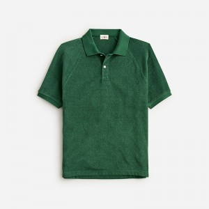 Camisa Polo J.Crew Terry cloth Hombre Verde España | TCDWAU436
