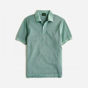 Camisa Polo J.Crew Washed piqué Hombre Verde España | XGMUBV695