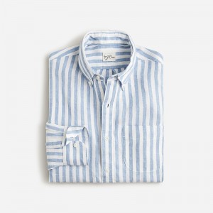 Camisas J.Crew Baird McNutt Irish linen Hombre Azules España | OCGLUR954