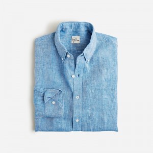 Camisas J.Crew Baird McNutt Irish linen Hombre Azul Real Oscuro España | JKBCIX317