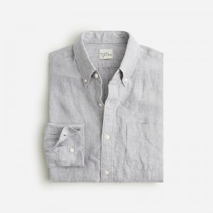 Camisas J.Crew Baird McNutt Irish linen Hombre Gris España | VMFOGE769