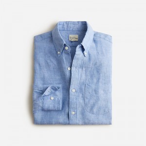 Camisas J.Crew Baird McNutt Irish linen Hombre Azules España | LCFOED087