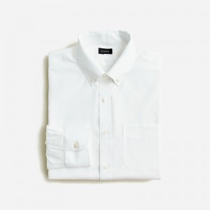 Camisas J.Crew Bowery wrinkle-free with button-down collar Hombre Blancas España | VOAIHL891