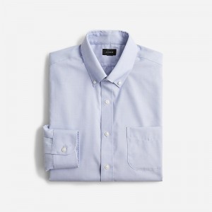 Camisas J.Crew Bowery wrinkle-free with button-down collar Hombre Azules España | XWPTAY468