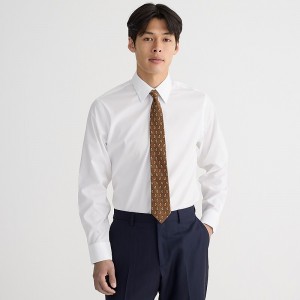 Camisas J.Crew Bowery wrinkle-free with point collar Hombre Blancas España | OANJGW086