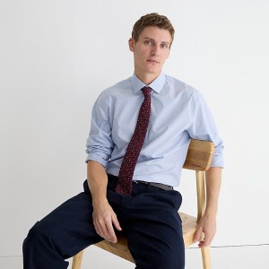 Camisas J.Crew Bowery wrinkle-free with spread collar Hombre Azules España | TEMOWU907
