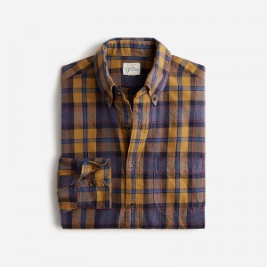 Camisas J.Crew Brushed twill Hombre Amarillo Moradas España | OKTREJ241