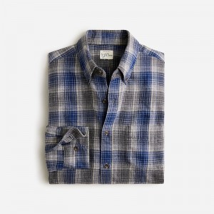 Camisas J.Crew Brushed twill Hombre Gris Azul Marino España | KIPFTV872