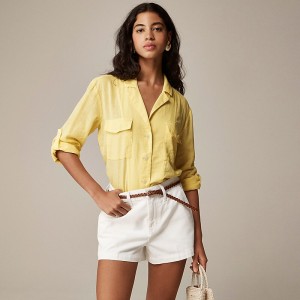Camisas J.Crew Camp-collar featherweight linen blend Mujer Limón España | HRICZO839